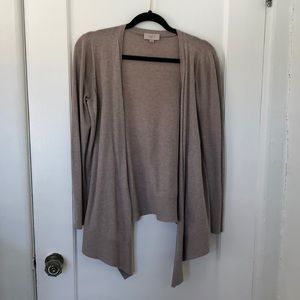 LOFT M BEIGE/TAUPE LIGHTLY WORN CARDIGAN